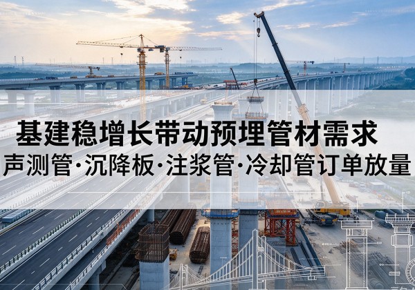 建德基建稳增长带动预埋监测管材需求，声测管、沉降板、注浆管订单持续放量